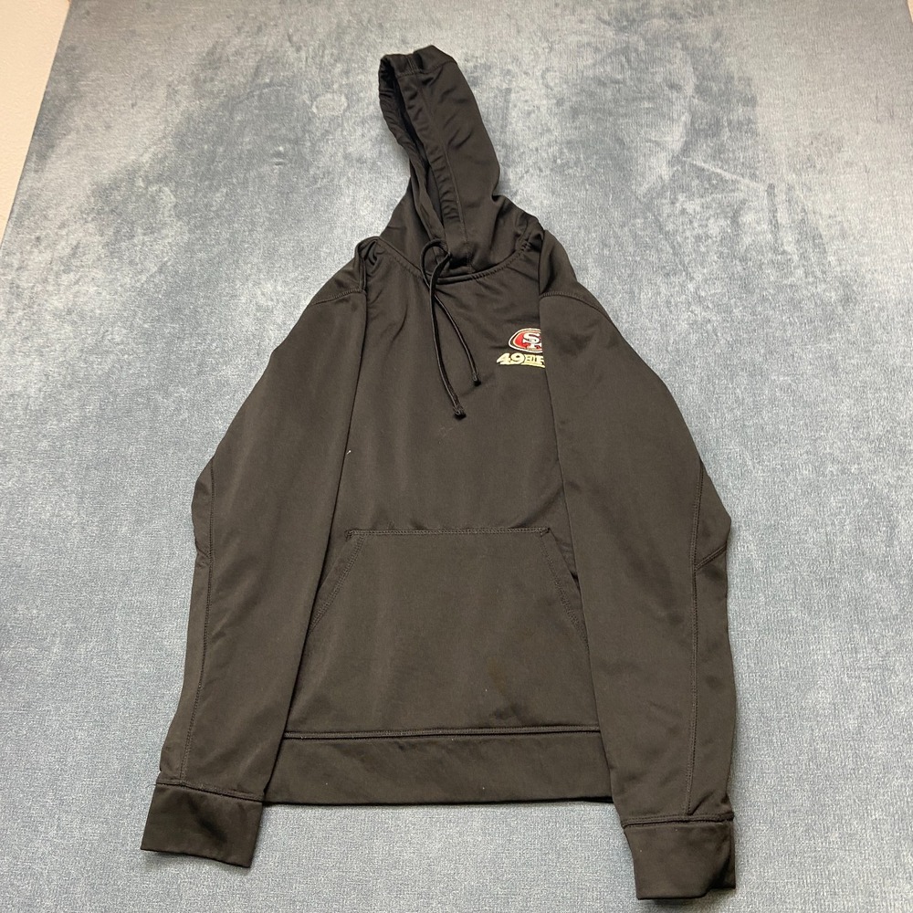 San Francisco 49ers Football Hoodie Men Medium Black Dunbrooke Fleece Lined Logo